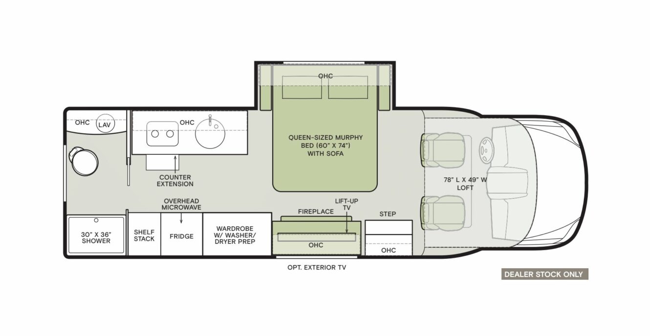 2024 Tiffin Motorhomes Wayfarer 25JW Floorplan Image